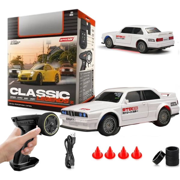 RC машинка BMW E30 Mini Drift 1:43 дрифт авто на пульте 4WD до 15 км ч для детей и взрослых