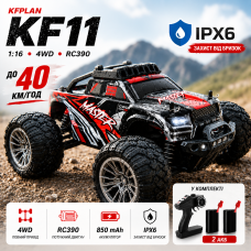 Радіокерована машинка KFPLAN KF11 1:16 4WD до 40 км/год — RC позашляховик 4x4, мотор 390, 2 акумулятори 7.4V 850 mAh