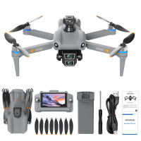Квадрокоптер L300 AIR MAX дрон с пультом 5.9" Touch, 5G FPV, GPS RTH, 360° обход препятствий, Optical Flow, Airdrop