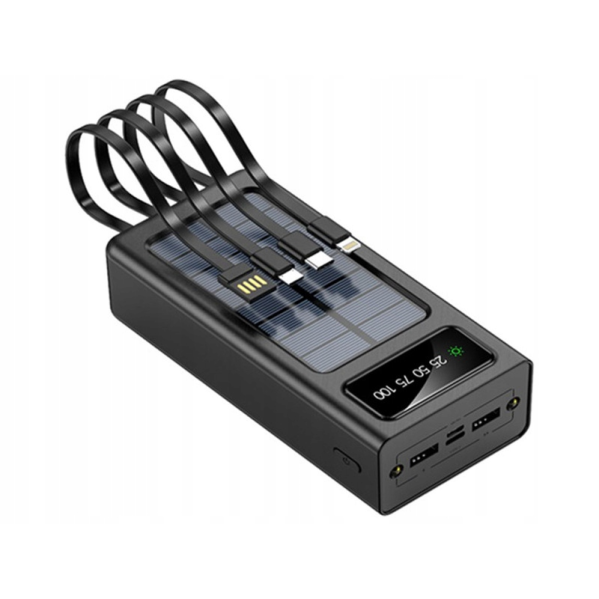 Повербанк Power Bank 50000 mAh Большой Павербанк Powerbank, быстрая зарядка +  для зарядки телефона с кабелями