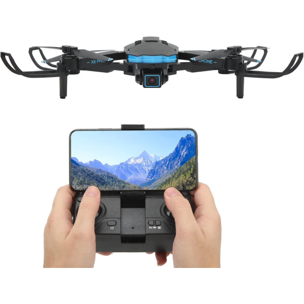 Маленький квадрокоптер для ребенка X6 с пультом управления, HD FPV камерой на 30 мин полета до 100 м