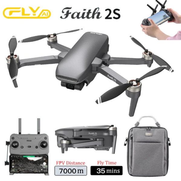Квадрокоптер C-FLY Faith 2S дрон с GPS,FPV, БК двигатели, до 7 км, до 35 мин + СУМКА