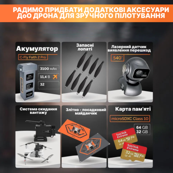 Квадрокоптер C-fly Faith 2 PRO - Дрон с GPS, FPV, БК моторы, до 8 км, до 35 мин. полета Квадрокоптер C-fly Faith 2 PRO - Дрон с GPS, FPV, БК моторы, до 8 км, до 35 мин. полета