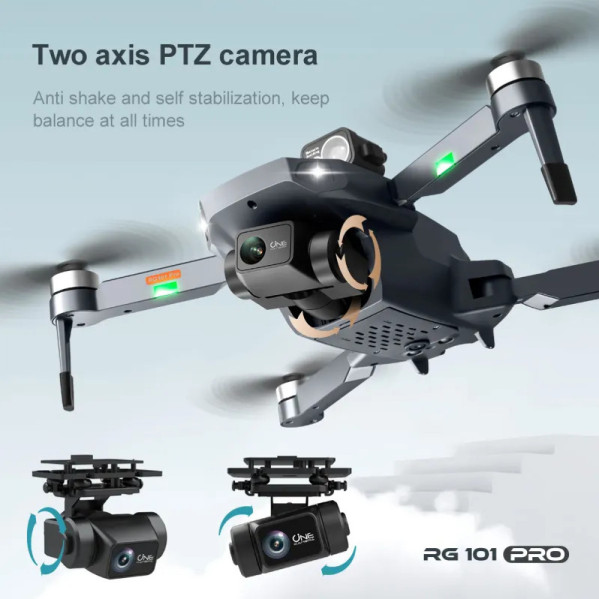 Квадрокоптер RG101 PRO – дрон с 8K HD камерами, 2-х осевой EIS стабилизацией, FPV, GPS, БК моторы, до 3000 м. Квадрокоптер RG101 PRO – дрон с 8K HD камерами, 2-х осевой EIS стабилизацией, FPV, GPS, БК моторы, до 3000 м.