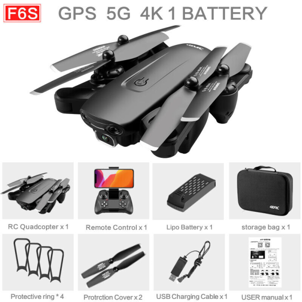 Квадрокоптер с камерой 4DRC F6 - дрон 4K GPS 5G Wi-Fi, FPV, 120 м.  до 25 мин. полета+ КЕЙС