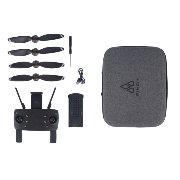 Квадрокоптер PIHOT P30 1080P Drone Black - с 2 камерами дрон wifi fpv 150 метров дальность 15 мин. полета
