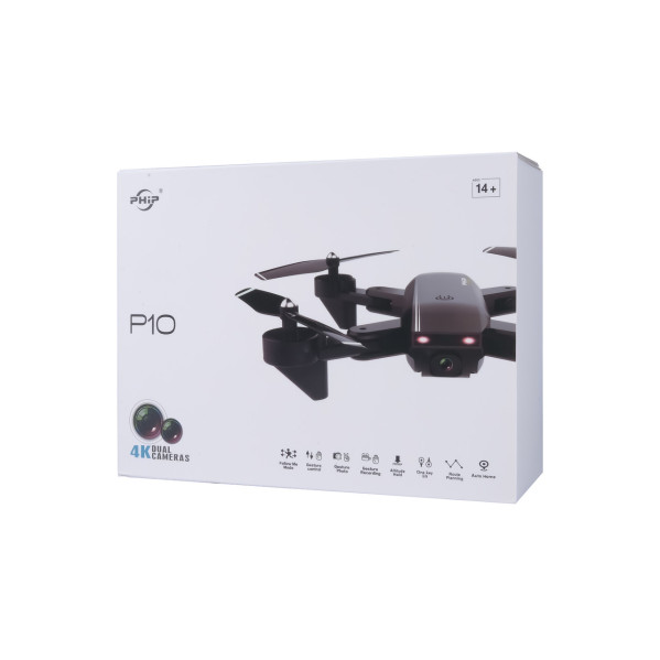 Квадрокоптер PIHOT P10 две камеры 4K/HD + WIFI. дальность полета до 150 м.  до 30 мин. (2 аккумулятора)