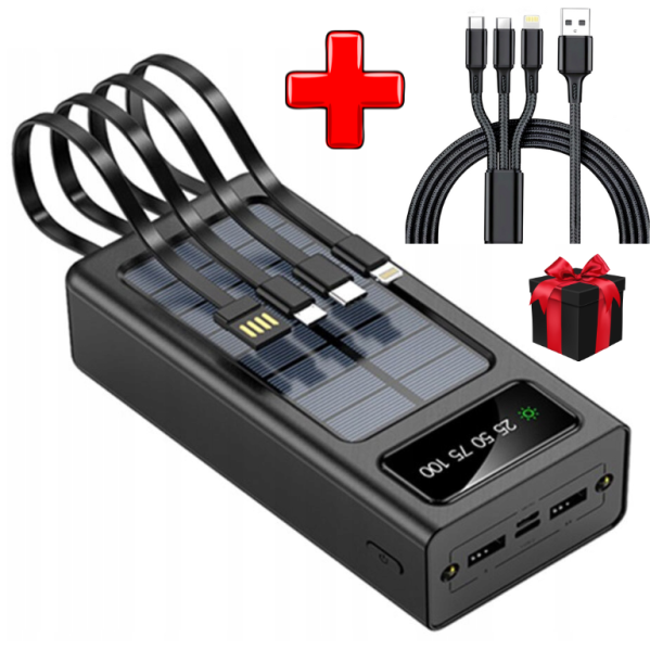 Внешний аккумулятор Мощный повербанк power bank портативный с солнечной батареей с быстрой зарядкой 50000mah Внешний аккумулятор Мощный повербанк power bank портативный с солнечной батареей с быстрой зарядкой 50000mah