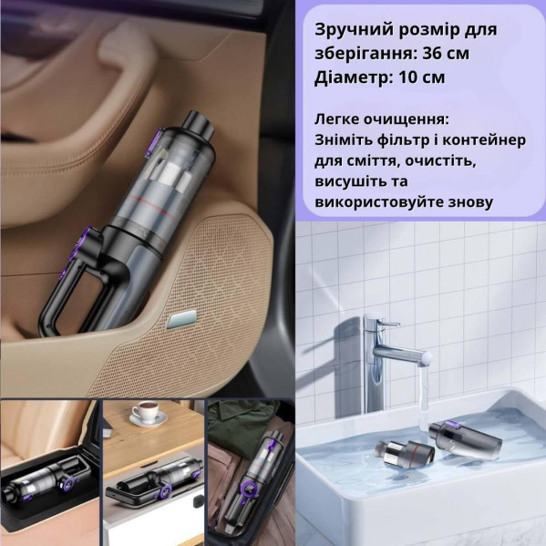 Мощный Аккумуляторный Ручной Пылесос Aspiring Brushless 15000 Pa Беспроводной Пылесос для Дома и авто Мощный Аккумуляторный Ручной Пылесос Aspiring Brushless 15000 Pa Беспроводной Пылесос для Дома и авто