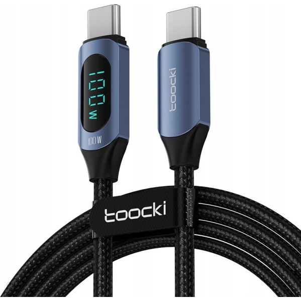 Кабель toocki для мобильных устройств USB Type-C/USB Type-C, 1 м, черный