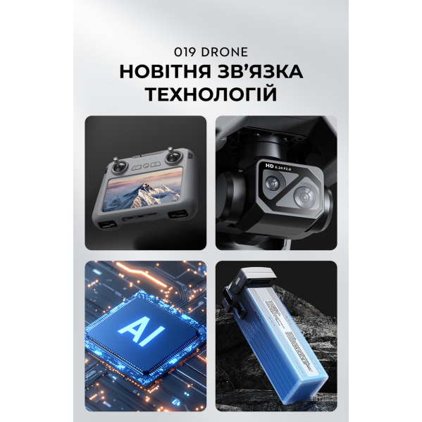 Профессиональный Квадрокоптер XiL019 4K дрон с 3-осевым подвесом, 6 км, 45 мин. экран на пульте Профессиональный Квадрокоптер XiL019 4K дрон с 3-осевым подвесом, 6 км, 45 мин. экран на пульте