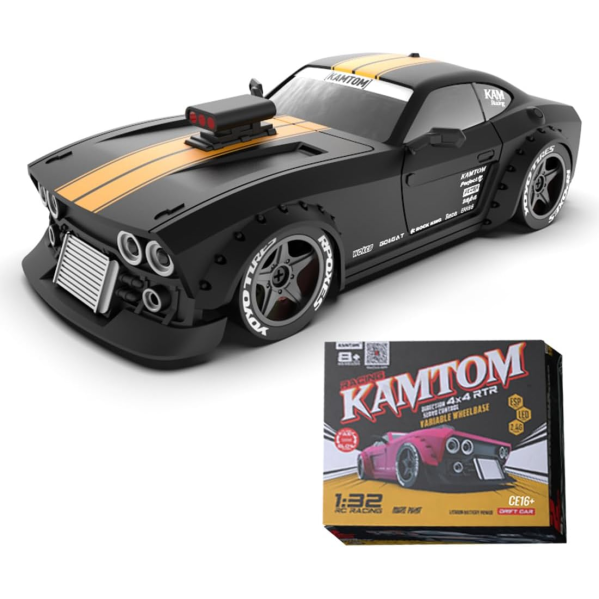 Радиоуправляемая дрифт-машинка KANTOM 4WD Drift Racer 1/32 с LED фарами и регулируемой колесной базой Радиоуправляемая дрифт-машинка KANTOM 4WD Drift Racer 1/32 с LED фарами и регулируемой колесной базой
