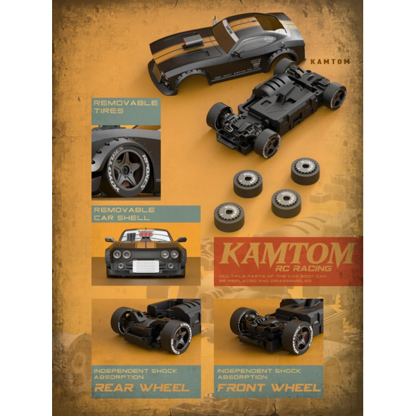 Радиоуправляемая дрифт-машинка KANTOM 4WD Drift Racer 1/32 с LED фарами и регулируемой колесной базой Радиоуправляемая дрифт-машинка KANTOM 4WD Drift Racer 1/32 с LED фарами и регулируемой колесной базой