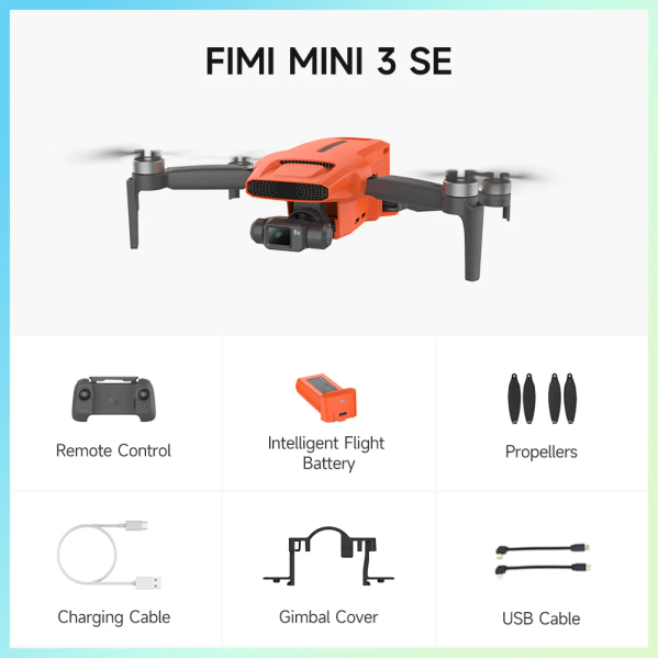 Профессиональный квадрокоптер FIMI mini 3 SE мини дрон с камерой 4K/30fps, 29 мин, 9 км Профессиональный квадрокоптер FIMI mini 3 SE мини дрон с камерой 4K/30fps, 29 мин, 9 км