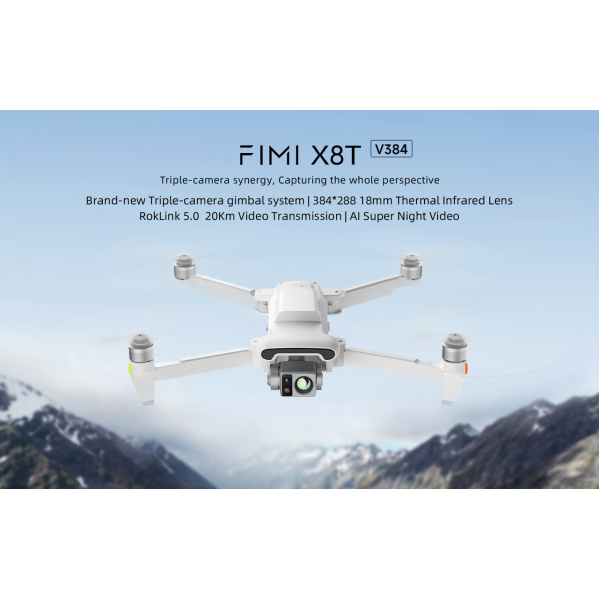 Профессиональный квадрокоптер FIMI X8T Дрон с тепловизором и 48МП камерой, 4K/60fps, дальность 20 км.
