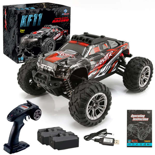 Машинка на радіокеруванні KFPLAN KF11 1:16 монстр-трак 4WD, до 40 км/год джип для бездоріжжя 4x4 3 акумулятори