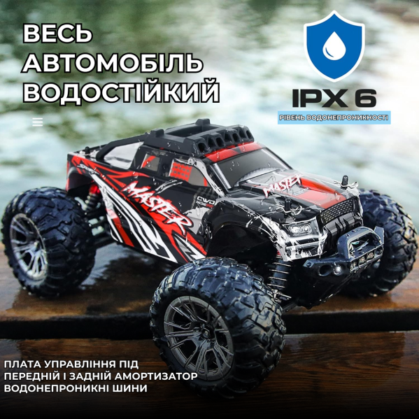 Машинка на радіокеруванні KFPLAN KF11 1:16 монстр-трак 4WD, до 40 км/год джип для бездоріжжя 4x4 3 акумулятори