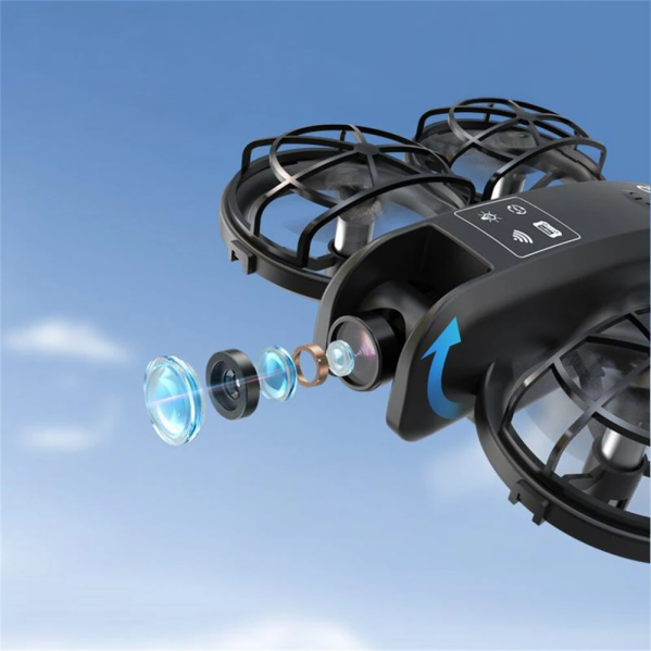 Квадрокоптер XKJ K100 MAX с камерой 480P, пультом с экраном, складной мини-дрон для детей и взрослых, чехол
