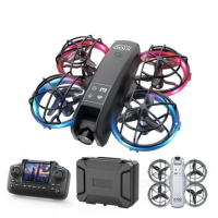 Квадрокоптер XKJ K100 MAX с камерой 480P, пульт с экраном, FPV Wi-Fi, складной дрон для детей и начинающих + чехол