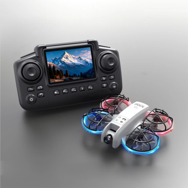Квадрокоптер XKJ K100 MAX с камерой 480P, пульт с экраном, FPV Wi-Fi, складной дрон для детей и начинающих + чехол
