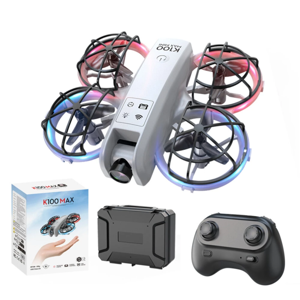 Квадрокоптер XKJ K100 MAX с камерой 480P, пульт с экраном, FPV Wi-Fi, складной дрон для детей и начинающих + чехол