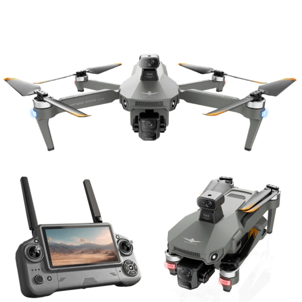 Квадрокоптер KF100 MAX с 4K камерой, GPS, лазерным обходом, 3-осевым подвесом, пультом с экраном, до 6 км, FPV