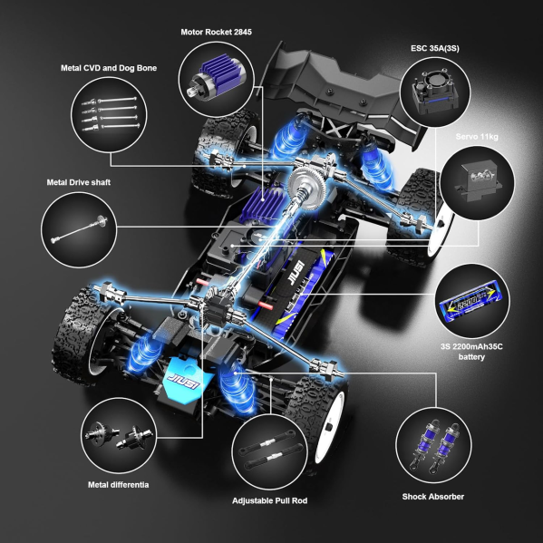 Машинка на пульте WB12 PRO 1:12 4WD,  RC машина масляные амортизаторы, металл трансмиссия, высокая скорость