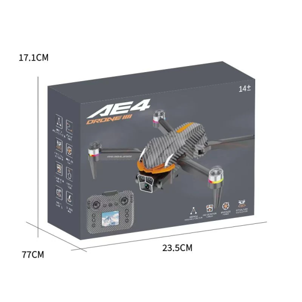 Квадрокоптер с экраном AE4 PRO, HD камера 480P, бесщеточный мотор, оптическое позиционирование, дрон с сумкой. Квадрокоптер с экраном AE4 PRO, HD камера 480P, бесщеточный мотор, оптическое позиционирование, дрон с сумкой.