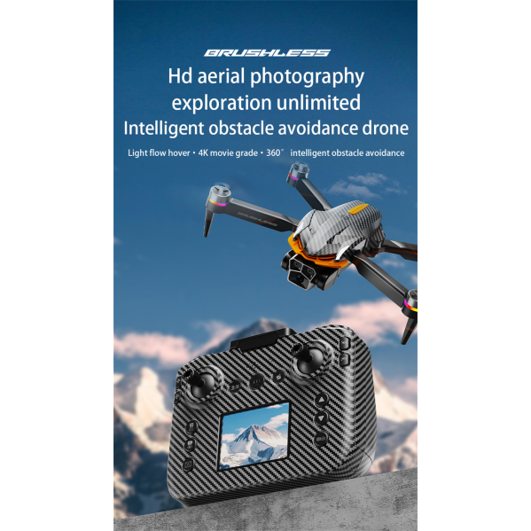Квадрокоптер с экраном AE4 PRO, HD камера 480P, бесщеточный мотор, оптическое позиционирование, дрон с сумкой. Квадрокоптер с экраном AE4 PRO, HD камера 480P, бесщеточный мотор, оптическое позиционирование, дрон с сумкой.