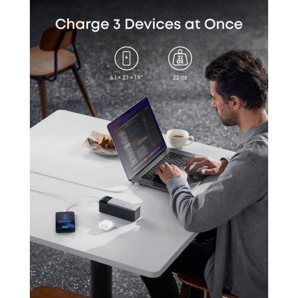 Мощный Повербанк Power Bank Anker A1289 737 Быстрая зарядка (PowerCore 24K) 24 000 мА·ч, до 140 Вт, USB-C PD 3.1, экран Мощный Повербанк Power Bank Anker A1289 737 Быстрая зарядка (PowerCore 24K) 24 000 мА·ч, до 140 Вт, USB-C PD 3.1, экран