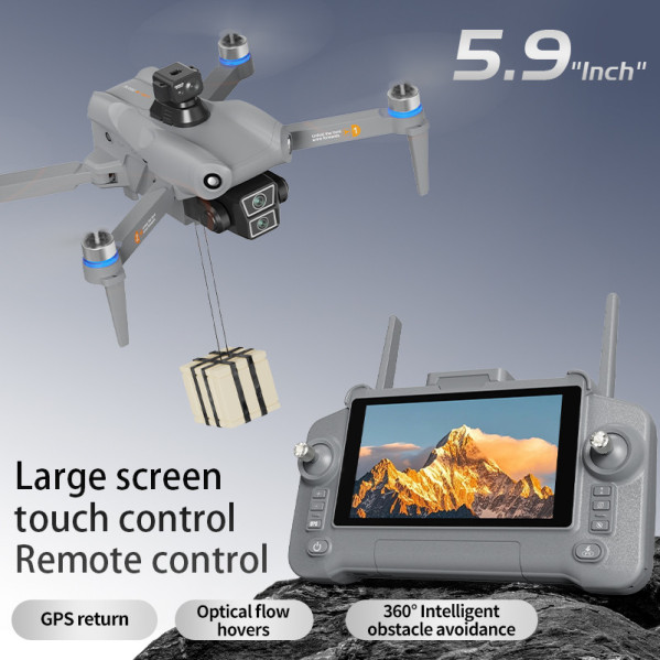 Квадрокоптер L300 AIR MAX дрон: сенсорный пульт, 5G передача, 360° OA, GPS, Follow Me, полёт по точкам, Airdrop