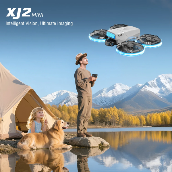 Квадрокоптер ZFR XJ2 MINI WiFi FPV с пультом с экраном 4.3", HD-камерой и бесщёточным мотором до 100 м. до 10 мин.