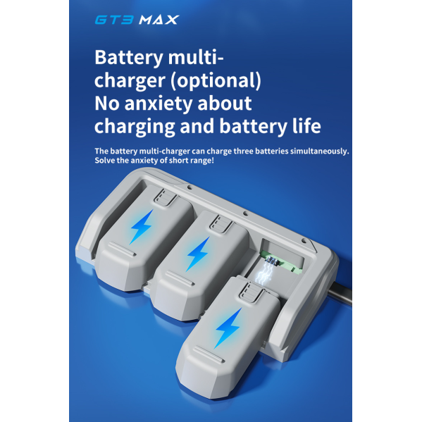 Дрон GT3 Max 2K — квадрокоптер з FPV, пультом з дисплеєм та 360° захистом, 2 акумулятори