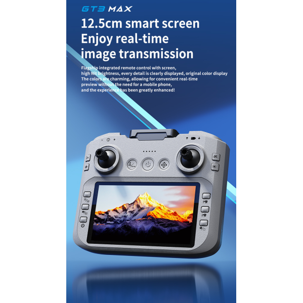 Дрон GT3 Max 2K — квадрокоптер з FPV, пультом з дисплеєм та 360° захистом, 2 акумулятори
