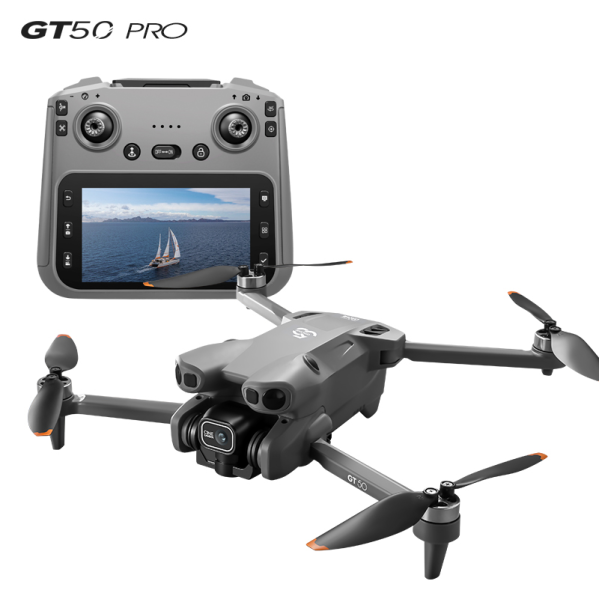 Квадрокоптер GT50 с 8K-камерой, РК пульт с экраном, бесколлекторные моторы, обход препятствий, FPV, до 20 мин полёта