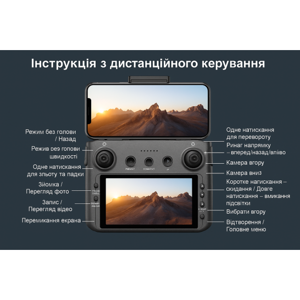 Квадрокоптер E88 GT з пультом 12.5 см, подвійна камера, до 10 хв. до 100 м. + кейс Квадрокоптер E88 GT з пультом 12.5 см, подвійна камера, до 10 хв. до 100 м. + кейс