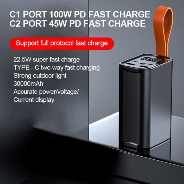 Power Bank Повербанк 100W PD 27000 mAh — зарядка ноутбуков и планшетов, MacBook, LED дисплей с быстрой зарядкой Power Bank Повербанк 100W PD 27000 mAh — зарядка ноутбуков и планшетов, MacBook, LED дисплей с быстрой зарядкой