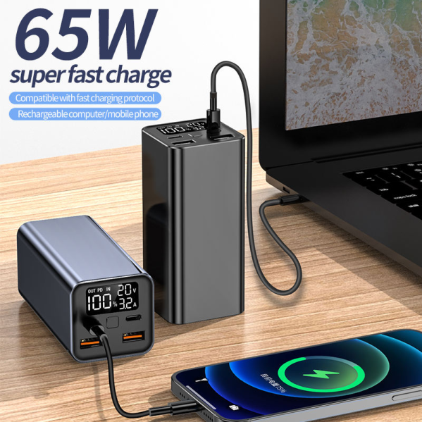 Мощный Повербанк Power Bank 18000 mAh 65W PD зарядка ноутбуков через Type-C с быстрой зарядкой Мощный Повербанк Power Bank 18000 mAh 65W PD зарядка ноутбуков через Type-C с быстрой зарядкой