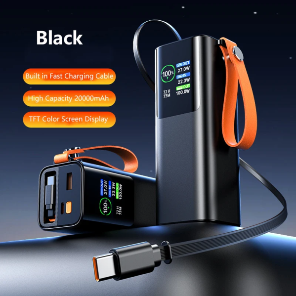 Повербанк 18000 mAh 100W PD для ноутбука и MacBook — Power Bank PQ2220 с дисплеем + фонарик + кабель Повербанк 18000 mAh 100W PD для ноутбука и MacBook — Power Bank PQ2220 с дисплеем + фонарик + кабель