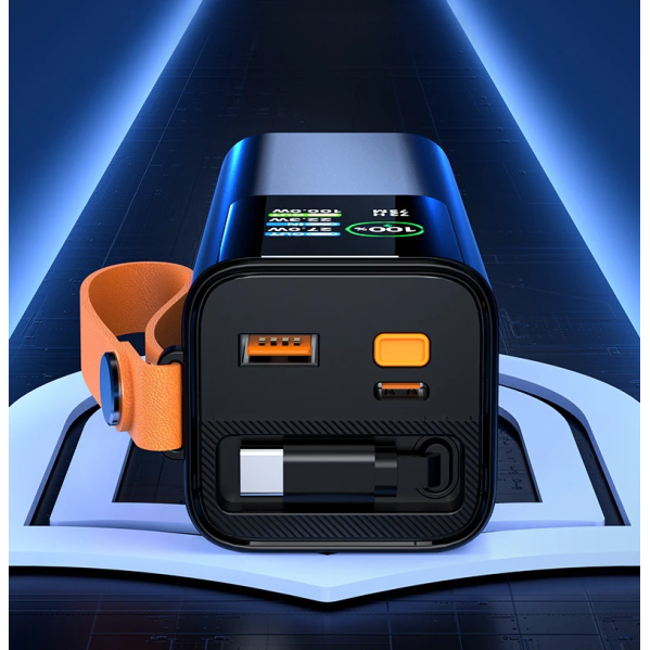 Повербанк 18000 mAh 100W PD для ноутбука и MacBook — Power Bank PQ2220 с дисплеем + фонарик + кабель Повербанк 18000 mAh 100W PD для ноутбука и MacBook — Power Bank PQ2220 с дисплеем + фонарик + кабель