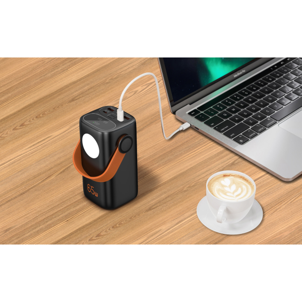 Повербанк 40000 mAh 65W PD для ноутбука и MacBook — Power Bank PQ2127 с дисплеем и фонарем Повербанк 40000 mAh 65W PD для ноутбука и MacBook — Power Bank PQ2127 с дисплеем и фонарем