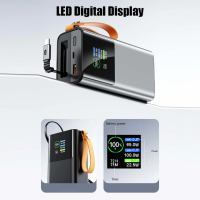 Повербанк Power Bank PQ1000 27000 мАч PD 100W с выдвижным Type-C — быстрая зарядка ноутбуков