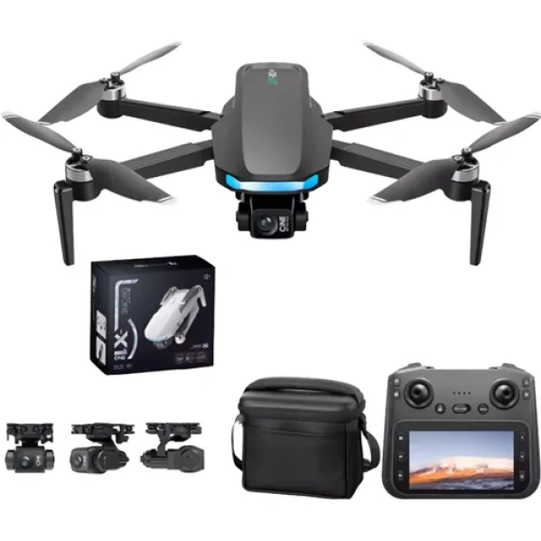 Квадрокоптер S-X1 Max с GPS и 4K камерой, пульт с экраном, EIS, 5G Wi-Fi, до 3 км