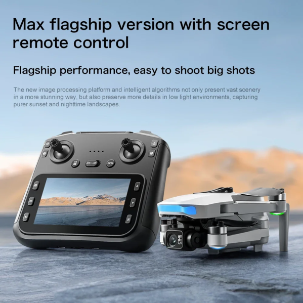 Квадрокоптер S-X1 Max с GPS и 4K камерой, пульт с экраном, EIS, 5G Wi-Fi, до 3 км