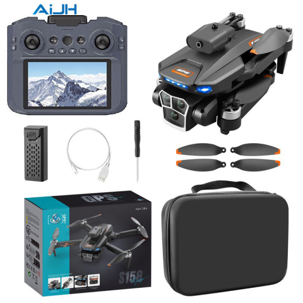 Квадрокоптер S158 MAX Радиоуправляемый дрон с пультом с экраном GPS FPV 4K до 2 км. 20 мин