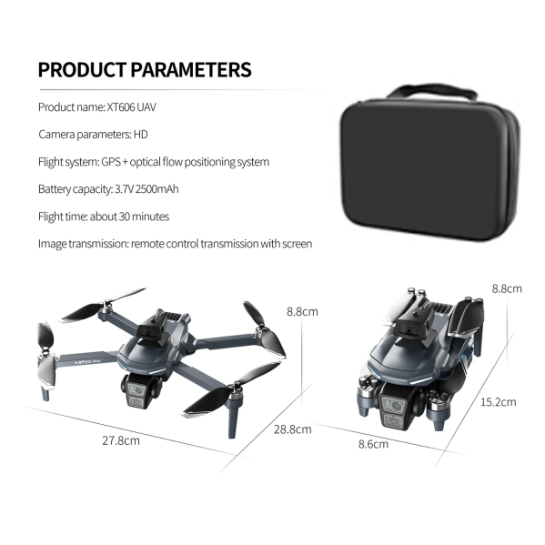 Квадрокоптер XT606 MAX с пультом и экраном GPS 4K FPV до 3 км Квадрокоптер XT606 MAX с пультом и экраном GPS 4K FPV до 3 км