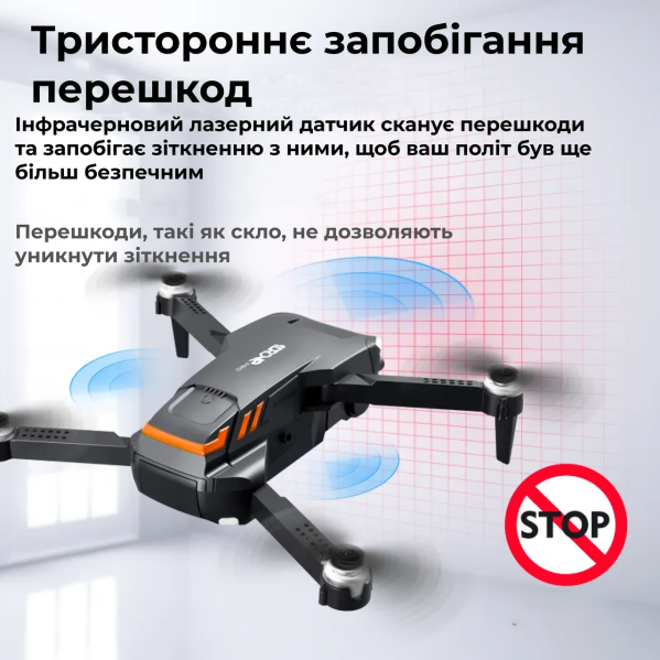 Квадрокоптер с 4K камерой Drone K101 Max Коптер - дрон FPV, до 30 мин дальность до 150 м. (2 аккумулятора)