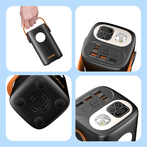 Повербанк для ноутбука Powerbank 60000 mAh, быстрая зарядка Power Delivery 100W, LED-дисплей, фонарик Повербанк для ноутбука Powerbank 60000 mAh, быстрая зарядка Power Delivery 100W, LED-дисплей, фонарик