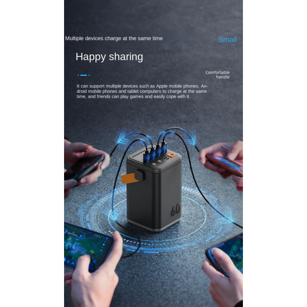 Повербанк Powerbank 60000 мА·ч для ноутбука, быстрая зарядка PD 100W, портативная зарядная станция, LED-дисплей, фонарик Повербанк Powerbank 60000 мА·ч для ноутбука, быстрая зарядка PD 100W, портативная зарядная станция, LED-дисплей, фонарик