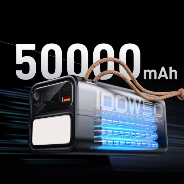 Повербанк 50000 мА·ч для ноутбука, Powerbank PD 100W, портативная зарядная станция, LED-дисплей, фонарик, Type-C Повербанк 50000 мА·ч для ноутбука, Powerbank PD 100W, портативная зарядная станция, LED-дисплей, фонарик, Type-C